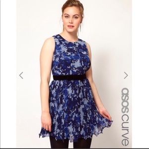 ASOS Curve Blue Floral Mini Dress
